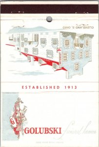 Vintage Matchbook Cover Golubski Funeral Home Cleveland, Ohio MB109
