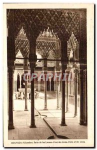 Postcard Old Granada Alhambra Patio de los Leones Court Of Lions