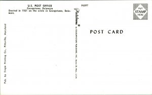 United States Post Office Building Georgetown DE Delaware UNP Chrome Postcard A8