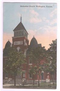 Methodist Church Wellington Kansas 1913 postcard