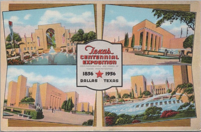 Postcard Texas Centennial Exposition 1836 1936 Dallas Texas TX