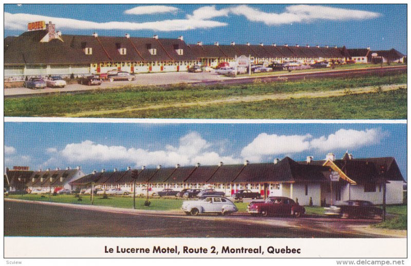 MONTREAL, Quebec, Canada, 1940-1960's; 2-Views, Le Lucerne Motel, Route 2