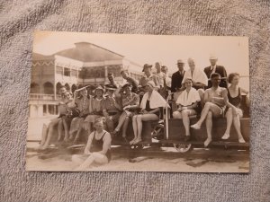 1910's 1920's People at Saltair Beach, Salt Lake City, Utah RPPC Po...