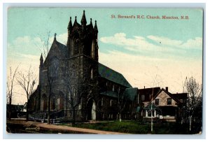 c1910 St. Bernard's Roman Catholic Church Moncton New Brunswick Canada Postcard