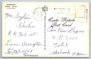Le Club Social, Sherbrooke Quebec Canada, Vintage 1971 Chrome Postcard