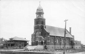 Milbank South Dakota~St Lawrence Catholic Church~House Nextdoor~Vintage RPPC