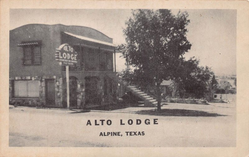 J80/ Alpine Texas Postcard c1940s Alto Lodge Building  431