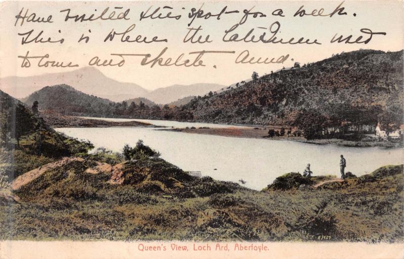 LOCH ARD ABERFOYLE SCOTLAND UK QUEEN'S VIEW~WATTS SERIES POSTCARD 1905