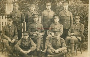 Military, Five Soldiers in Dress Uniform, RPPC