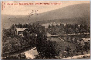 Böhmen Germany, Gruss Aus Spindlermuhle Friedrichsthal, Vintage Postcard