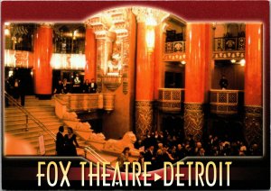 VINTAGE CONTINENTAL SIZE POSTCARD REPRODUCTION OF THE OLD FOX THEATRE DETROIT