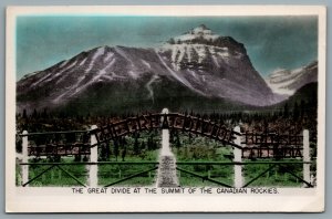 Postcard RPPC c1953 Alberta The Great Divide At The Summit of Canadian Rockies