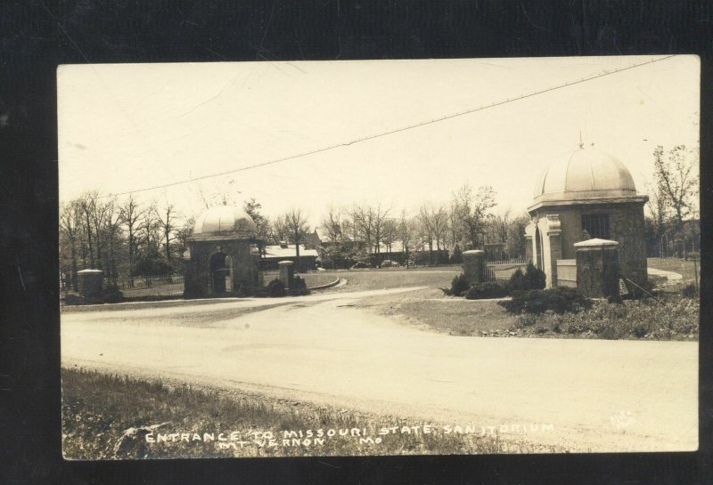 RPPC MOUNT MT. VERNON MISSOURI STATE SANITORIUM ENTRANCE REAL PHOTO POSTCARD