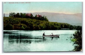 Canoe on Truckee River Reno Nevada NV DB Postcard V4