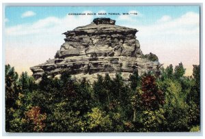 c1940 Chinaman Rock Scenic View Near Tomah Wisconsin WI Antique Vintage Postcard