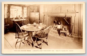 RPPC~Old Dining Room Longfellow Wayside Inn South Sudbury MA~Real Photo Postcard