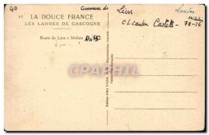 Old Postcard Landes de Gascogne Road Leon Moliets