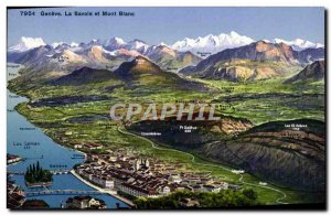 Old Postcard Savoy Geneva and Mont Blanc