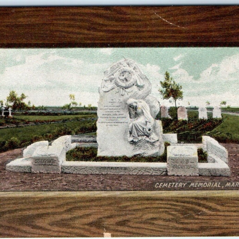 c1910s St John’s Cemetery, Margate, Kent, England Postcard Memorial Statue A79