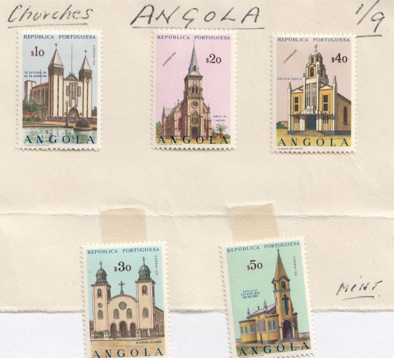 Angola Mint Set of $40 $50 etc Church Stamp Set