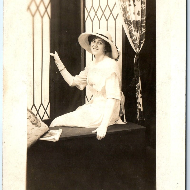 c1910s Hague Park, Jackson, Mich. Cute Lady RPPC Real Photo Lakeside Studio A122