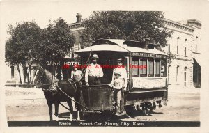 KS, Strong City, Kansas, RPPC, Consolidated Street Railway Co Streetcar Trolley