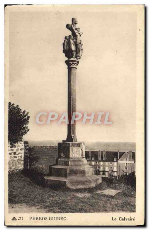 Old Postcard Perros Guirec Calvary