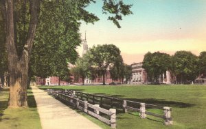 Vintage Postcard Senior Fence Campus Darmouth College Hall Hanover New Hampshire