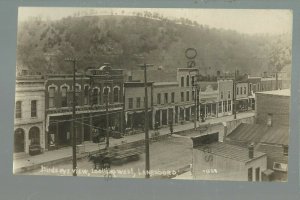 Lanesboro MINNESOTA RPPC c1910 MAIN STREET nr Preston Whalan Fountain Harmony #2