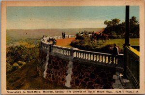 Canada Lookout On Top Of Mount Royal Montreal Postcard 09.63