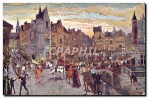 Old Postcard Jeanne d & # 39Arc Triumphal Entry of Joan Orleans