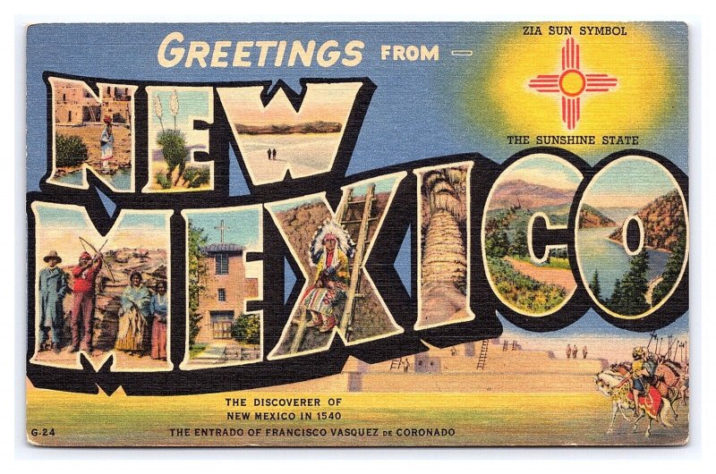 Postcard Greetings From New Mexico LARGE Letter Card