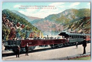 Glenwood Springs Colorado Postcard Observation Car Locomotive Train 1910 Vintage