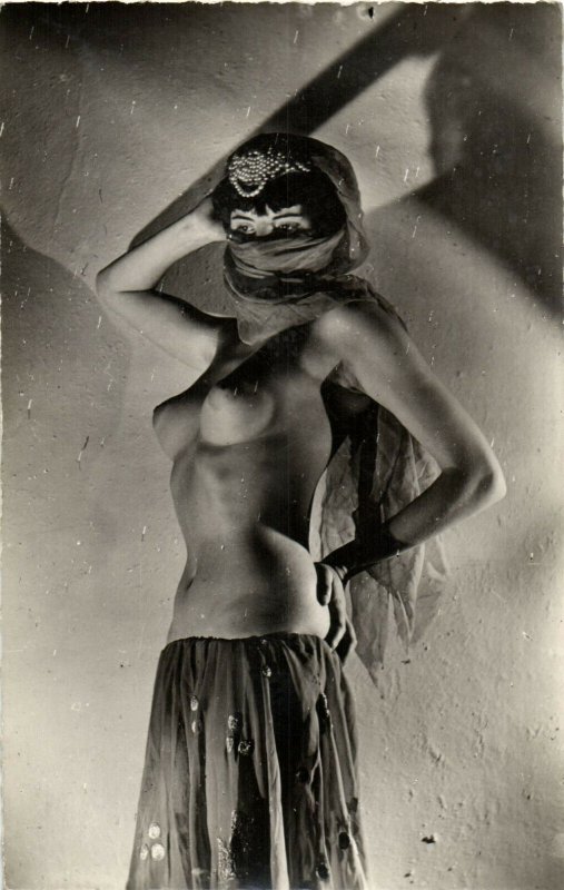 PC CPA RISQUE NUDE FEMALE, EXOTIC DANCER, VINTAGE REAL PHOTO POSTCARD (b7765)