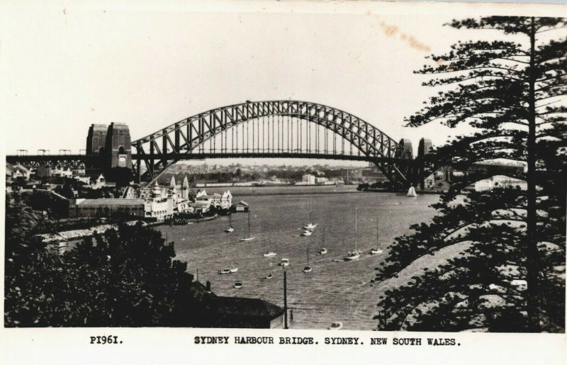 Australia Sydney Harbour Bridge Sydney New South Wales Vintage RPPC 08.96