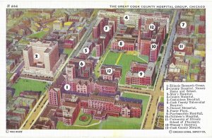 The Great Cook Hospital Group Chicago Illinois Key to Building Locations