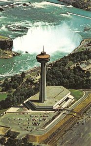 NIAGARA FALLS, Canada  SKYLON PARK~TOWER~PAVILION Bird's Eye View  1976 Postcard