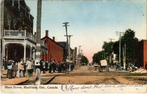 PC CANADA, ONTARIO, MARKHAM, MAIN STREET, Vintage Postcard (b45745)