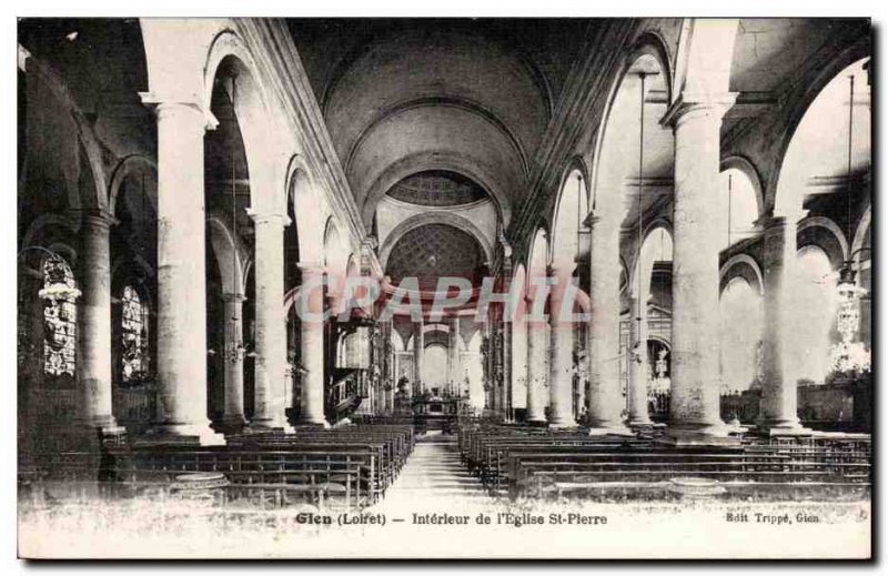Postcard Old Gien Interior of St. Peter & # 39eglise
