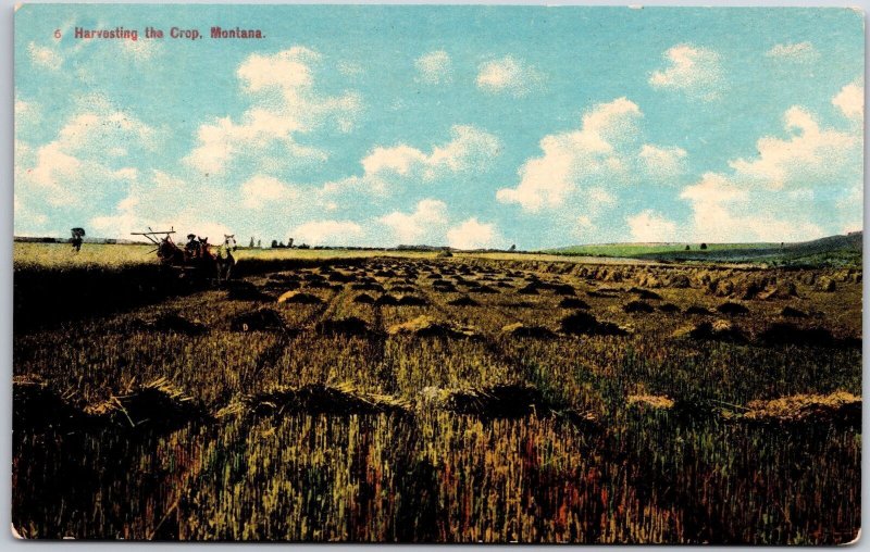 Harvesting The Crop Montana MT Countryside Farming Hay Harvesting Postcard