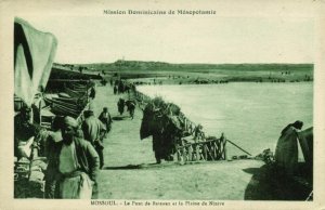 iraq, MOSUL MOSSOUL, Pontoon Bridge, Nineveh Plains (1920s) Mission Postcard (3)