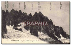 Postcard Old Charmoz Chamonix Needles taken Glacier