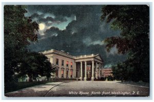 1909 White House North Front Building View Moonlight Washington D.C. Postcard
