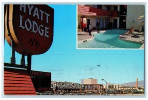 1968 Las Vegas Hyatt Lodge Signage Las Vegas Nevada NV Posted Stardust Postcard