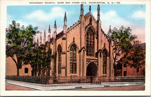 Vtg 1930s Huguenot Church Charleston South Carolina SC Unused Linen Postcard