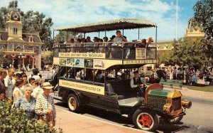Doubledecker Bus DISNEYLAND OMNIBUS Main Street c1950s Anaheim Vintage Postcard