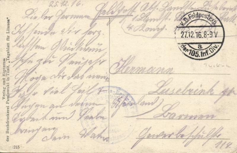 latvia russia, JELGAVA MITAU, Russian Church (1916) WWI Feldpost