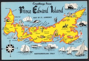 PEI MAP Greetings from Prince Edward Island - camping and picnic areas - Cont'l