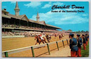 Louisville KY~Churchhill Downs Kentucky Derby~Horse Race~Cupola~1950s Postcard