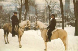 Two Montreal mounted policemen. Horses Nice modern Canadian PC